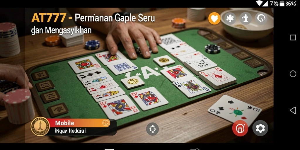 Tampilan gameplay seru dalam permainan Gaple AT777.