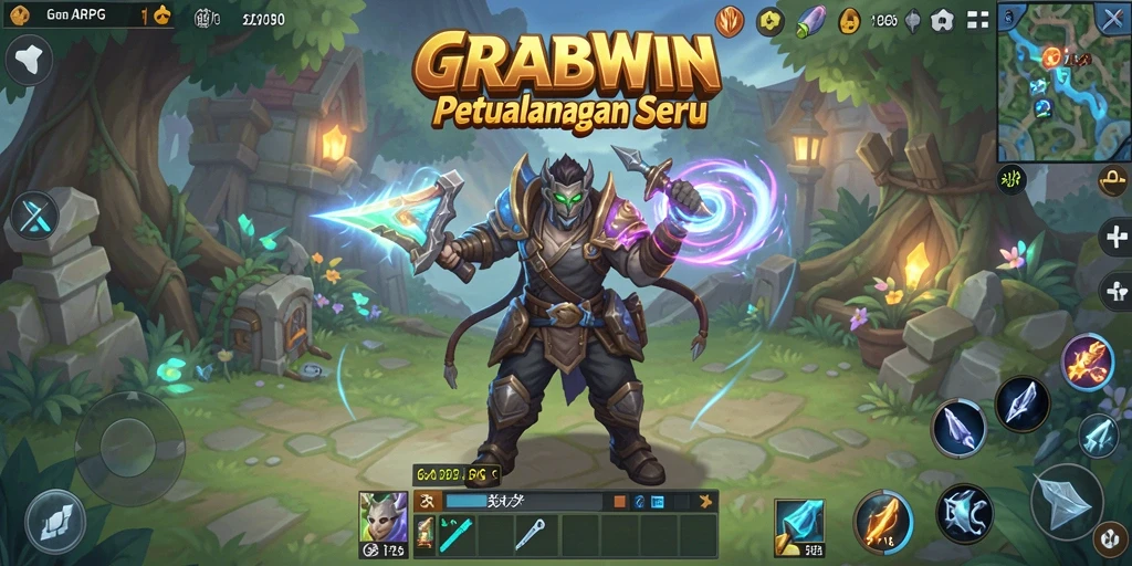 Tampilan menakjubkan dalam gameplay ARPG GRABWIN.