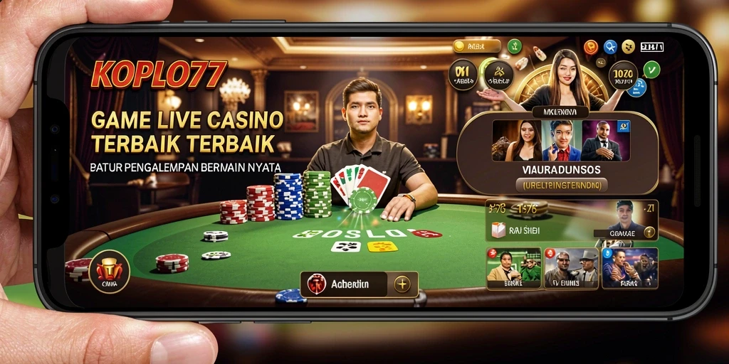 Tampilan permainan Live Casino KOPLO77 dengan dealer profesional dan suasana kasino nyata.
