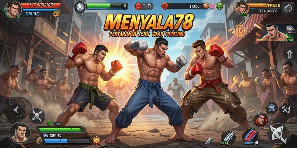 Gameplay pertarungan seru dalam MENYALA78 dengan karakter yang bervariasi.