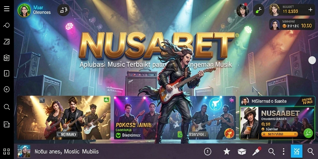 Tampilan gameplay <strong>NUSABET</strong> dengan berbagai fitur musik menarik.
