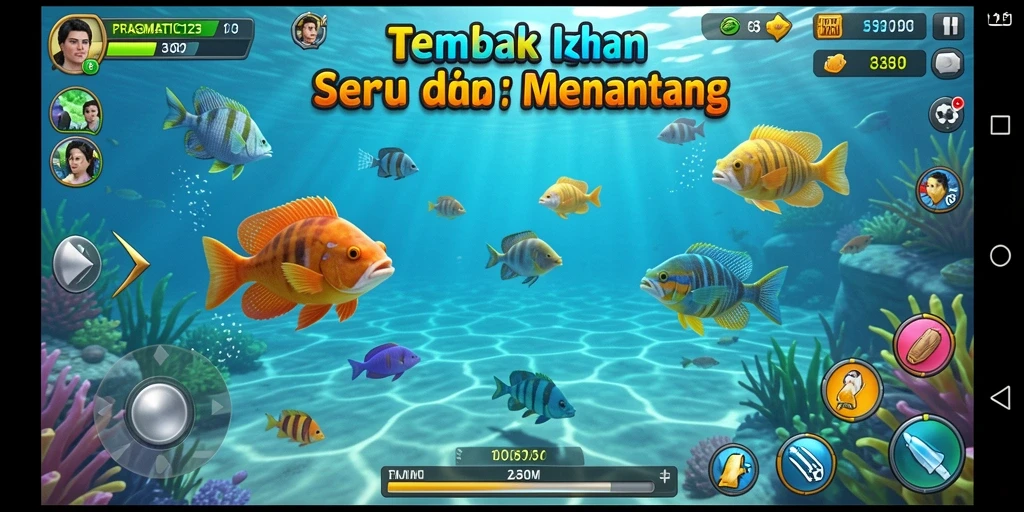 Tampilan gameplay seru dalam PRAGMATIC123 dengan aksi menembak ikan.