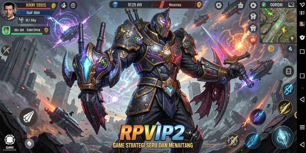 Tangkapan layar RPVIP2 menunjukkan aksi seru dalam permainan strategi.