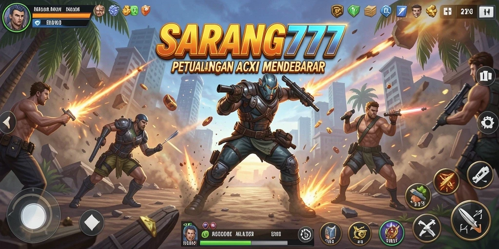 Tampilan gameplay seru dalam SARANG777 yang penuh aksi.