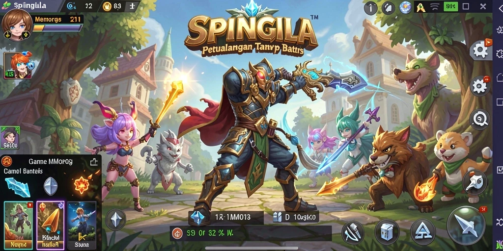 Screenshot gameplay SPINGILA yang menampilkan karakter dalam pertarungan seru.