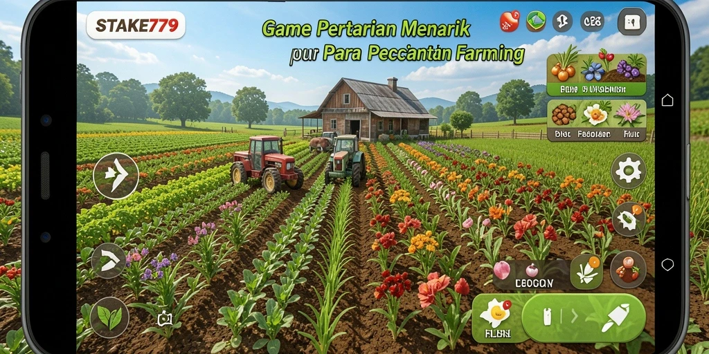 Tampilan gameplay STAKE779 yang menarik dan penuh warna di dunia pertanian.