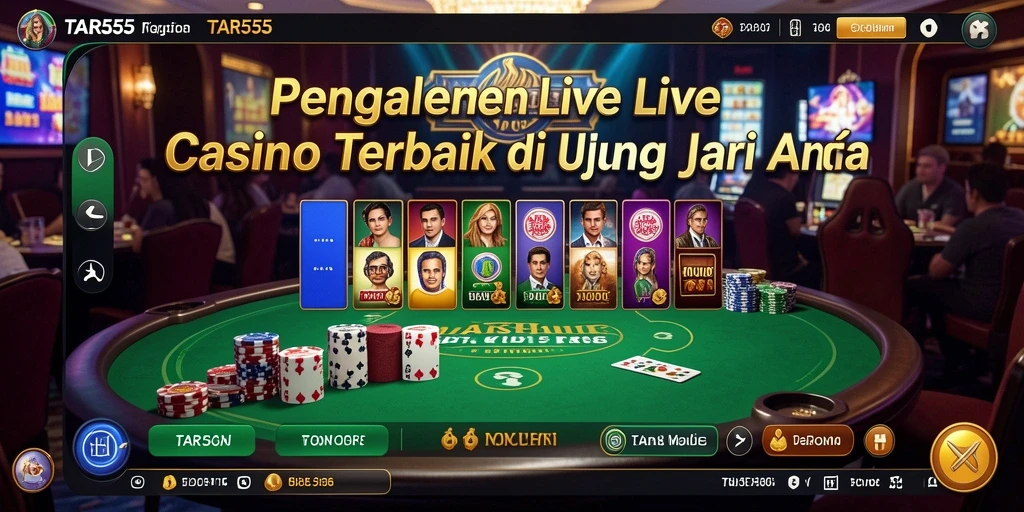 Tampilan gameplay Live Casino yang menegangkan dan interaktif di TAR555.