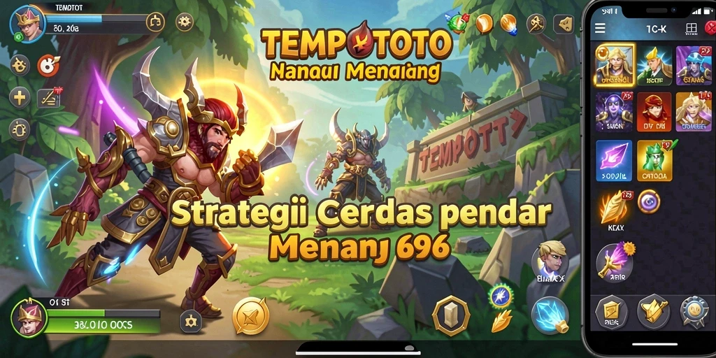Screenshot utama TEMPOTOTO menampilkan momen seru dalam pertempuran strategi.