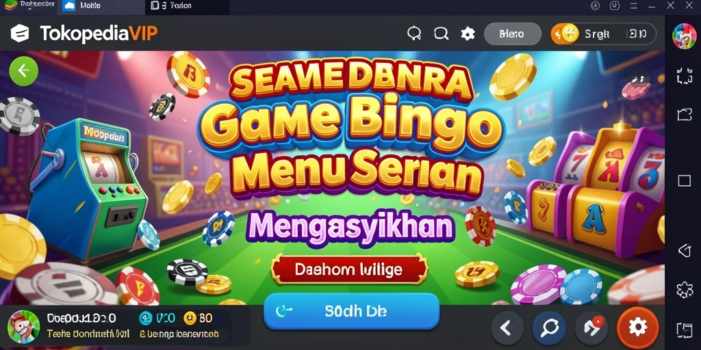 Screenshot gameplay Bingo dari TOKOPEDIAVIP yang menampilkan antarmuka menarik.