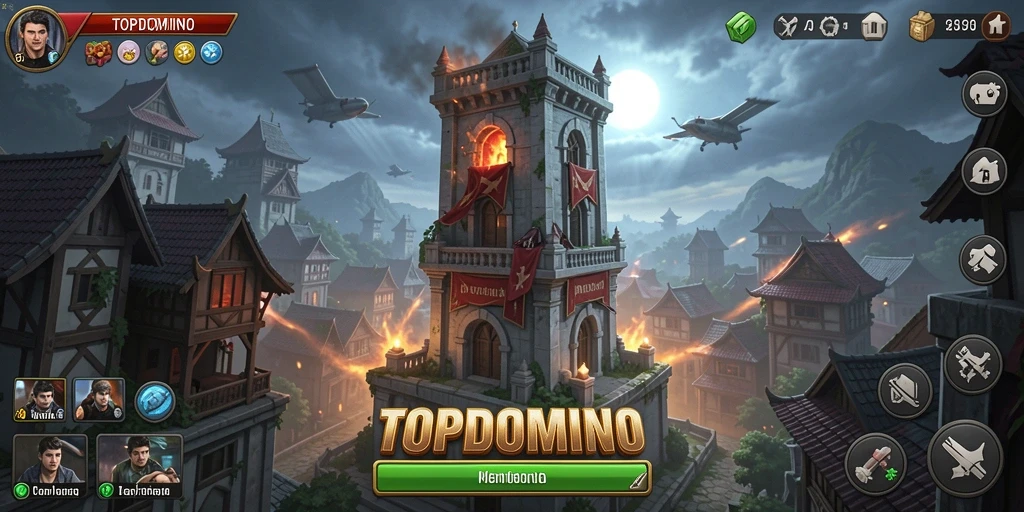 Gameplay seru dalam TOPDOMINO dengan strategi menara yang unik.