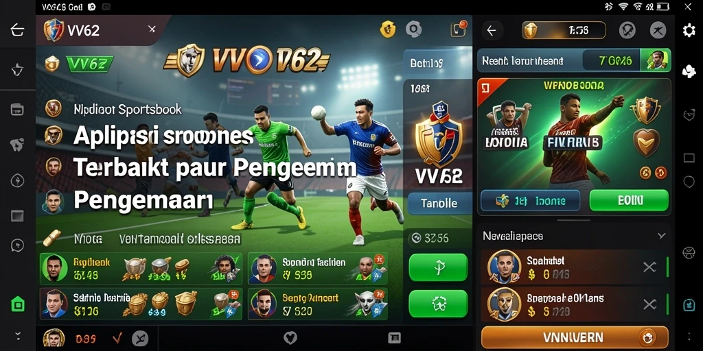 Tampilan utama gameplay Sportsbook VV62 dengan berbagai pilihan taruhan.